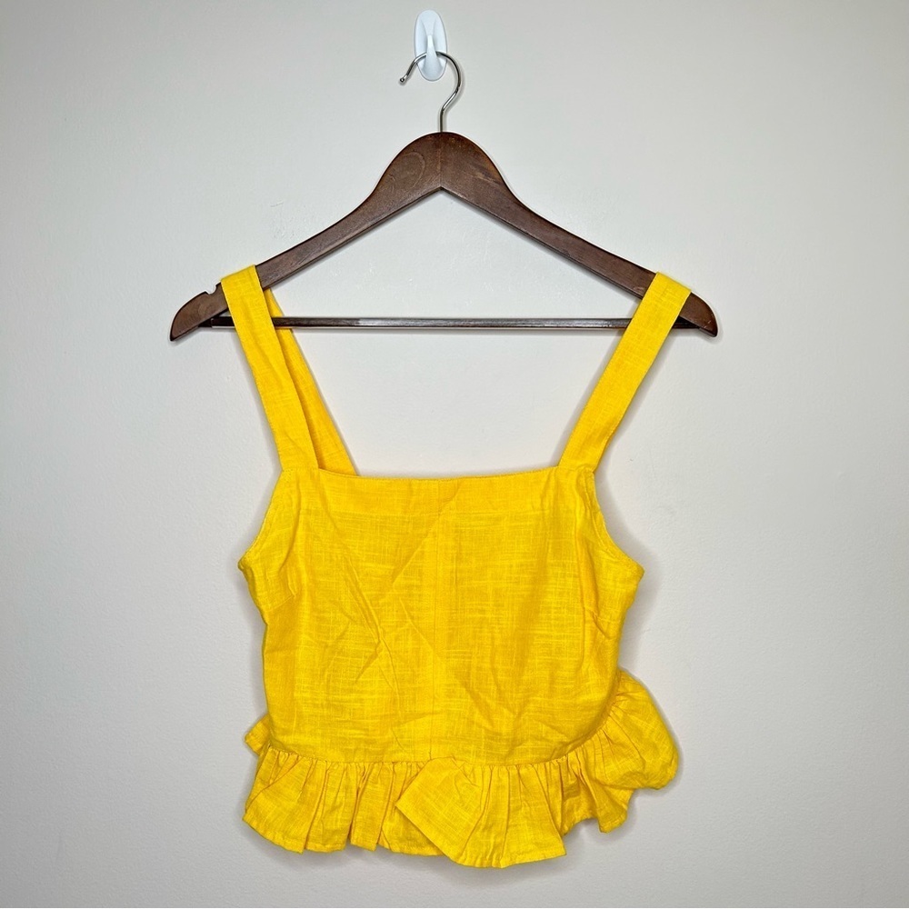 Razzle Dazzle Adorable Sleeveless Crop Top Stretch Back & Ruffle Hem Medium